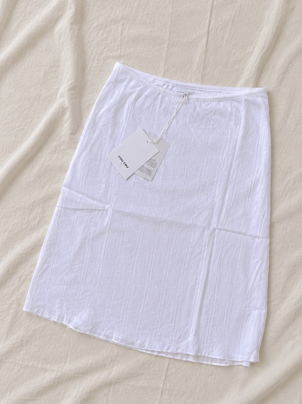 NWTG Cou Cou The Slip Skirt White Pointelle - Picture 3 of 4